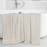 Juno Cotton Blend Textured Checkered Ribbed Border Bath Sheets, Set of 2 - Bath Sheet by Superior