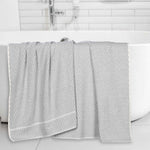 Juno Cotton Blend Textured Checkered Ribbed Border Bath Sheets, Set of 2 - Bath Sheet by Superior