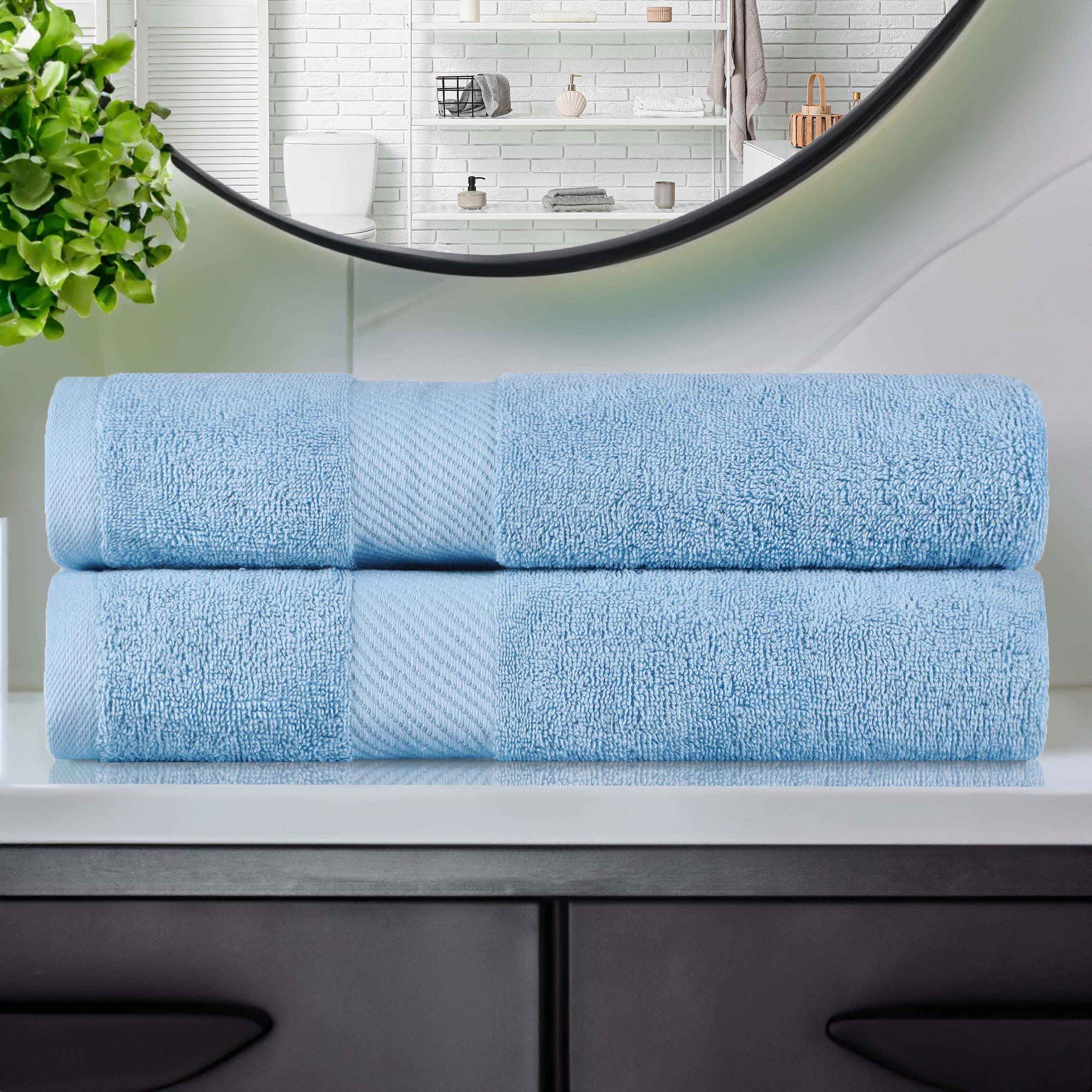 Kendell Egyptian Cotton Solid Medium Weight Bath Towel Set of 2 - Bath Towel by Superior