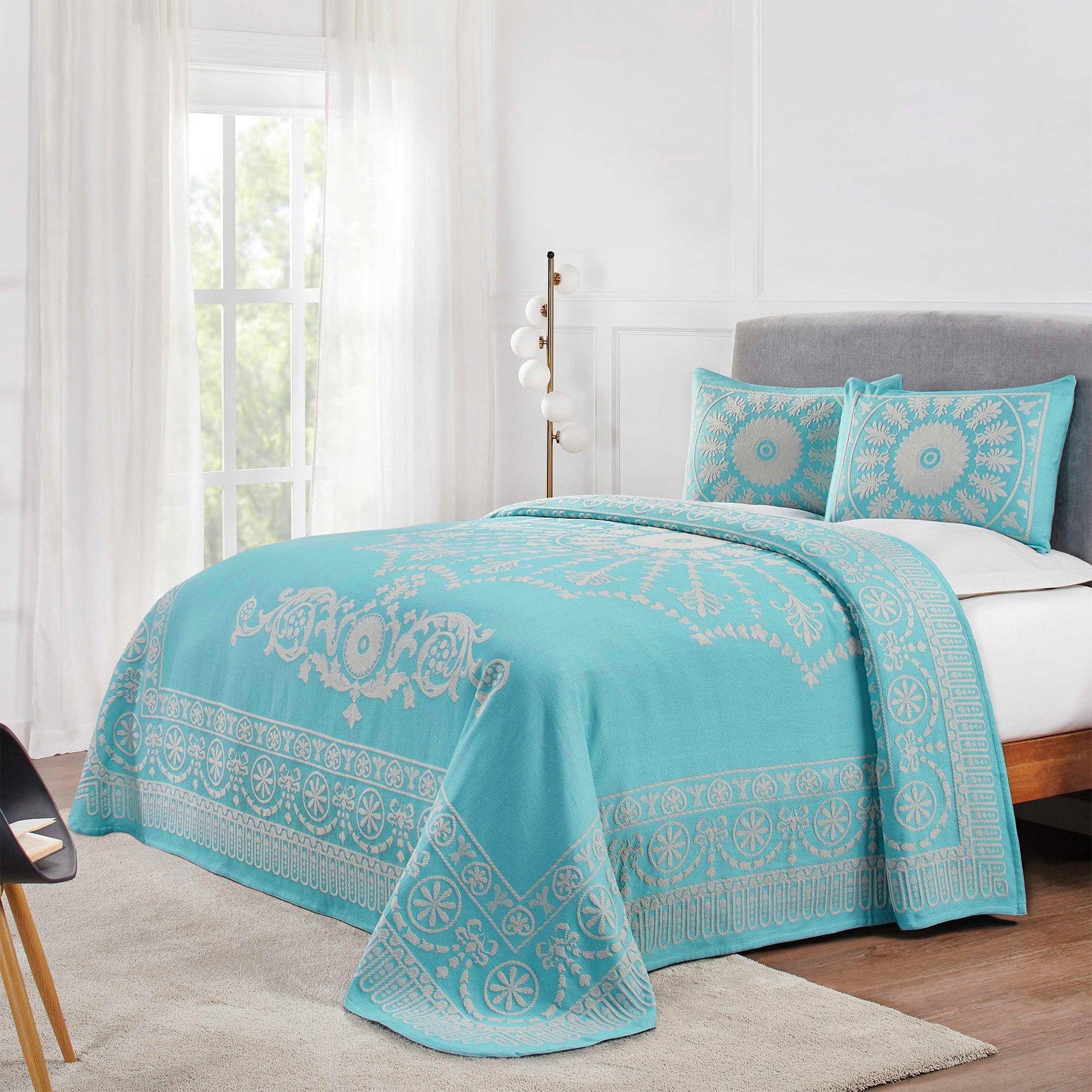 Kymbal Cotton Blend Woven Medallion Jacquard Bedspread Set - Bedspread by Superior