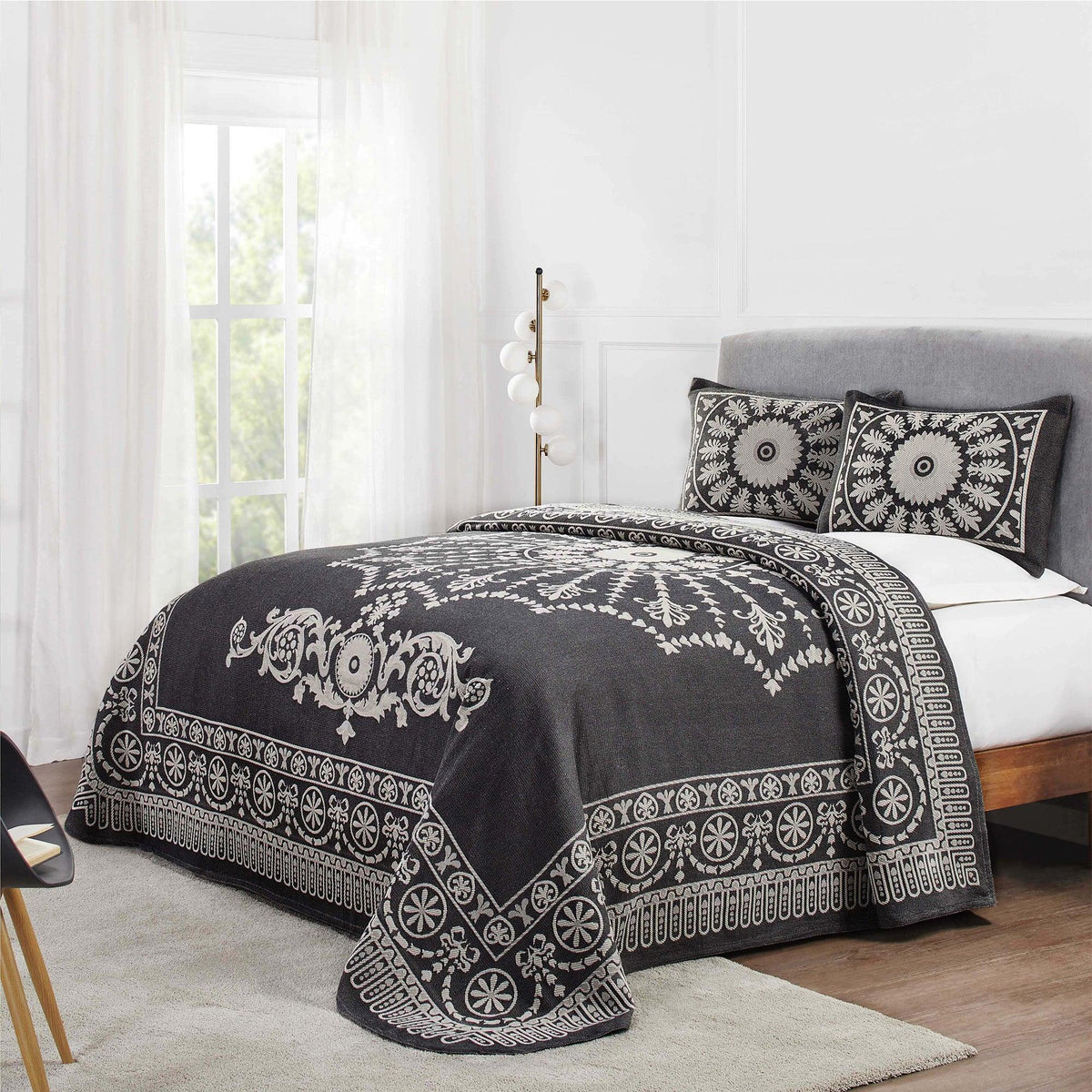 Kymbal Cotton Blend Woven Medallion Jacquard Bedspread Set - Bedspread by Superior