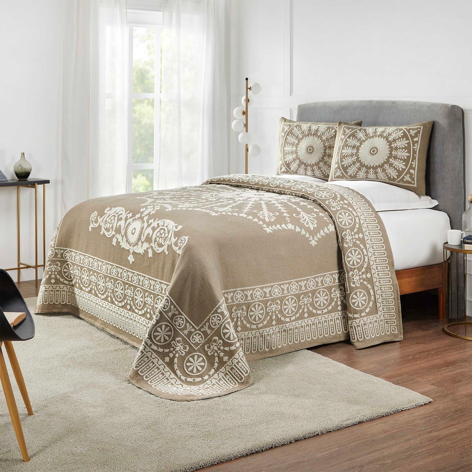 Kymbal Cotton Blend Woven Medallion Jacquard Bedspread Set - Bedspread by Superior