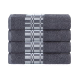 Larissa Cotton Geometric Border Bath Towel Set of 4 - Bath Towel by Superior