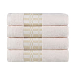 Larissa Cotton Geometric Border Bath Towel Set of 4 - Bath Towel by Superior