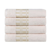 Larissa Cotton Geometric Border Bath Towel Set of 4 - Bath Towel by Superior