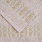 Larissa Cotton Geometric Border Bath Towel Set of 4 - Bath Towel by Superior