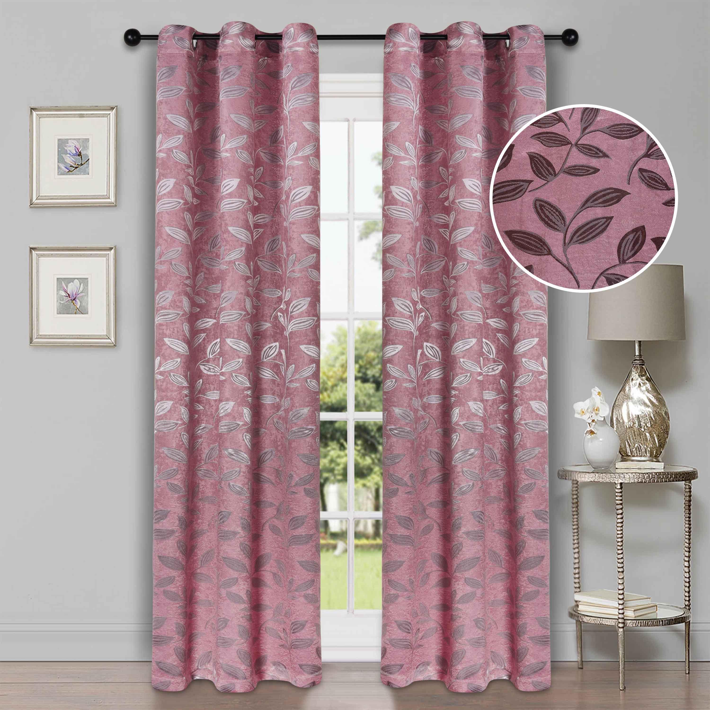 Leaves Machine Washable Room Darkening Blackout Curtains, Set of 2 - Blackout Curtains by Superior