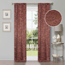 Leaves Machine Washable Room Darkening Blackout Curtains, Set of 2 - Blackout Curtains by Superior