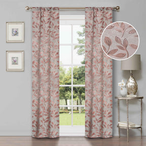 Leaves Machine Washable Room Darkening Blackout Curtains, Set of 2 - Blackout Curtains by Superior