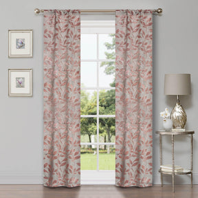 Leaves Machine Washable Room Darkening Blackout Curtains, Set of 2 - Blackout Curtains by Superior