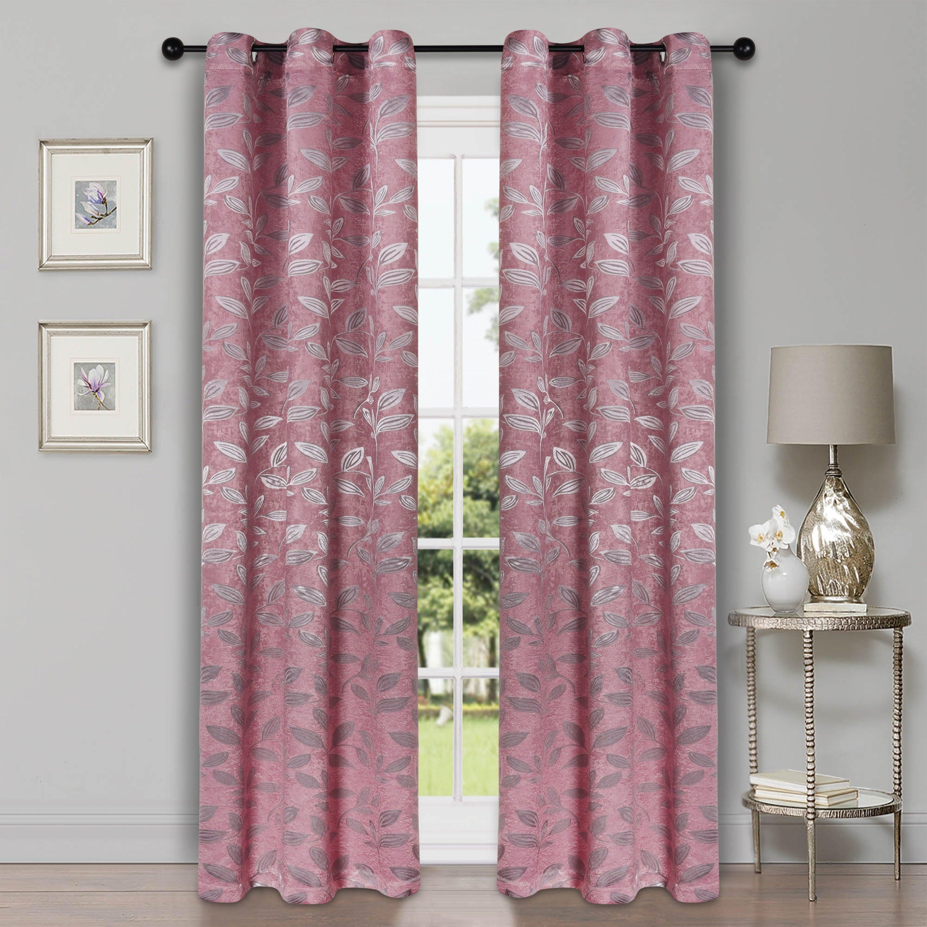 Leaves Machine Washable Room Darkening Blackout Curtains, Set of 2 - Blackout Curtains by Superior