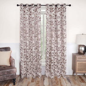 Leaves Machine Washable Room Darkening Blackout Curtains, Set of 2 - Blackout Curtains by Superior