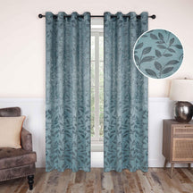 Leaves Machine Washable Room Darkening Blackout Curtains, Set of 2 - Blackout Curtains by Superior