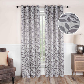 Leaves Machine Washable Room Darkening Blackout Curtains, Set of 2 - Blackout Curtains by Superior