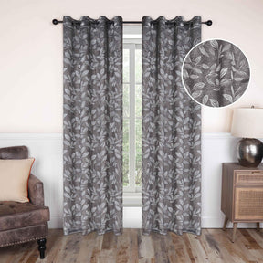 Leaves Machine Washable Room Darkening Blackout Curtains, Set of 2 - Blackout Curtains by Superior