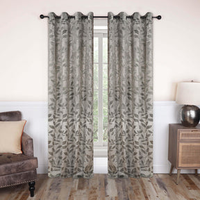 Leaves Machine Washable Room Darkening Blackout Curtains, Set of 2 - Blackout Curtains by Superior