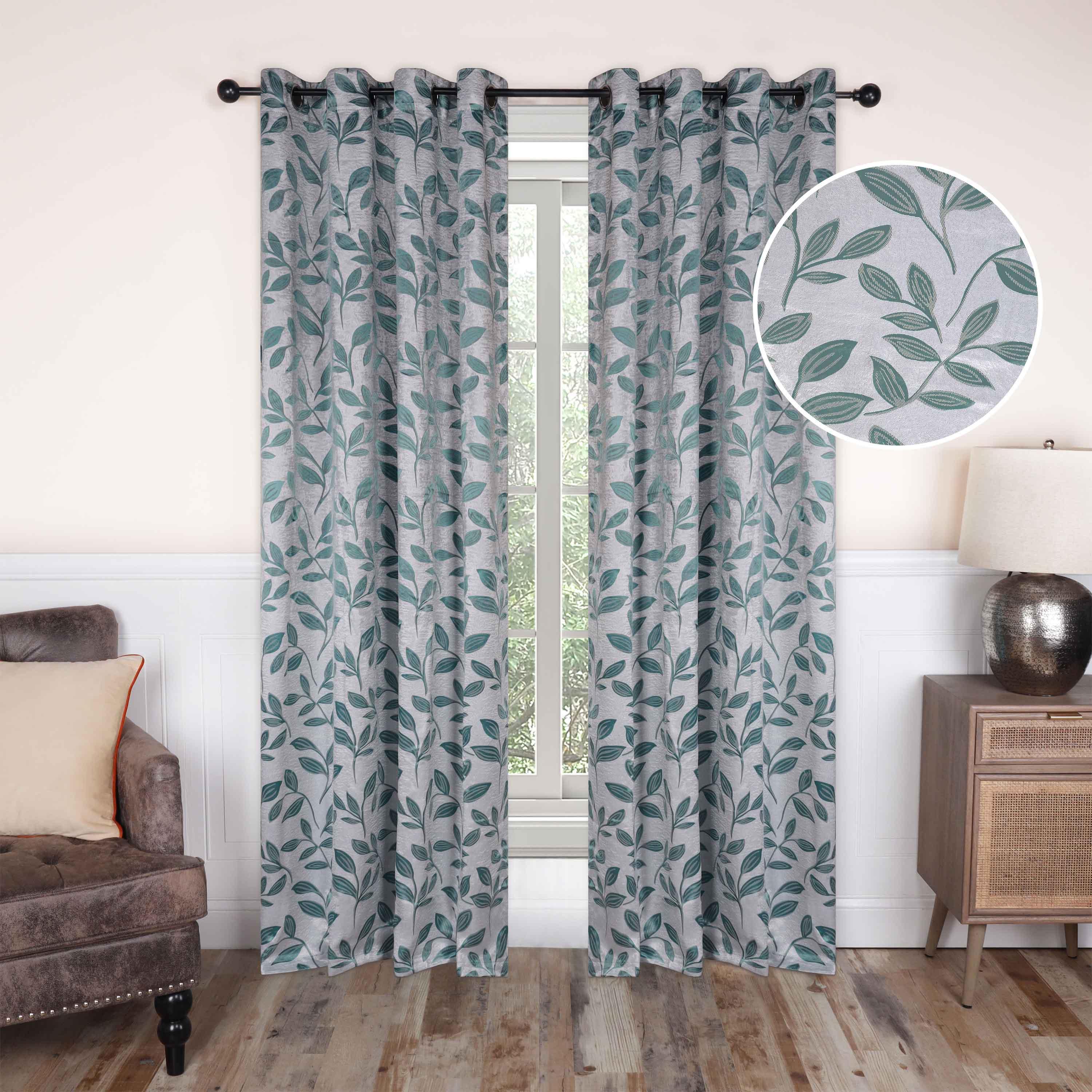 Leaves Machine Washable Room Darkening Blackout Curtains, Set of 2 - Blackout Curtains by Superior