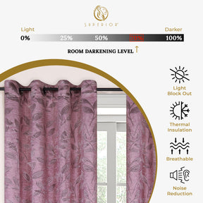 Leaves Machine Washable Room Darkening Blackout Curtains, Set of 2 - Blackout Curtains by Superior