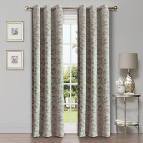 Leaves Machine Washable Room Darkening Blackout Curtains, Set of 2 - Blackout Curtains by Superior