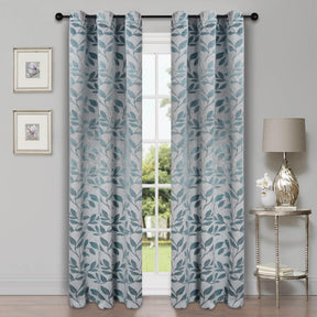 Leaves Machine Washable Room Darkening Blackout Curtains, Set of 2 - Blackout Curtains by Superior