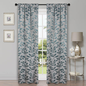 Leaves Machine Washable Room Darkening Blackout Curtains, Set of 2 - Blackout Curtains by Superior