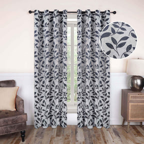 Leaves Machine Washable Room Darkening Blackout Curtains, Set of 2 - by Superior