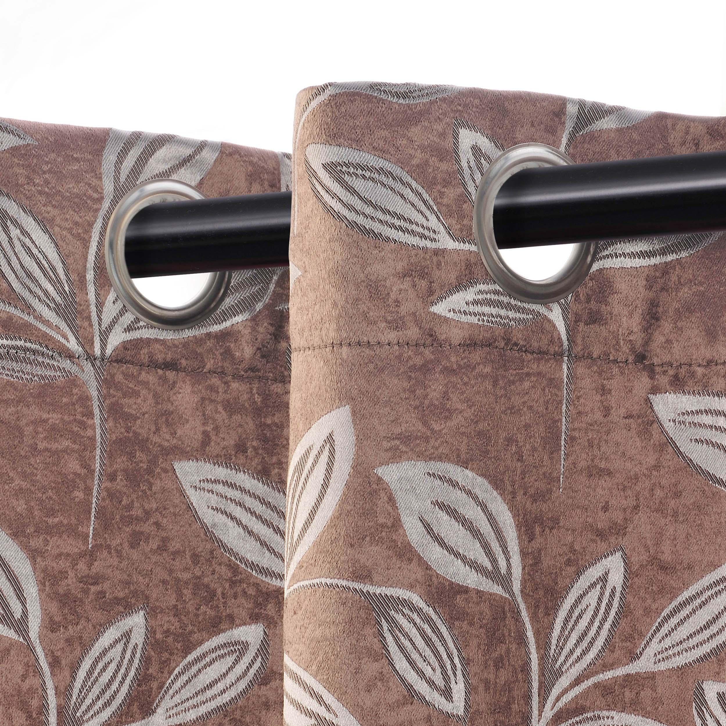 Leaves Machine Washable Room Darkening Blackout Curtains, Set of 2 - by Superior