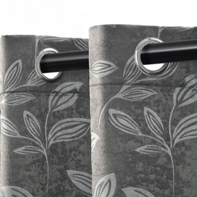 Leaves Machine Washable Room Darkening Blackout Curtains, Set of 2 - by Superior