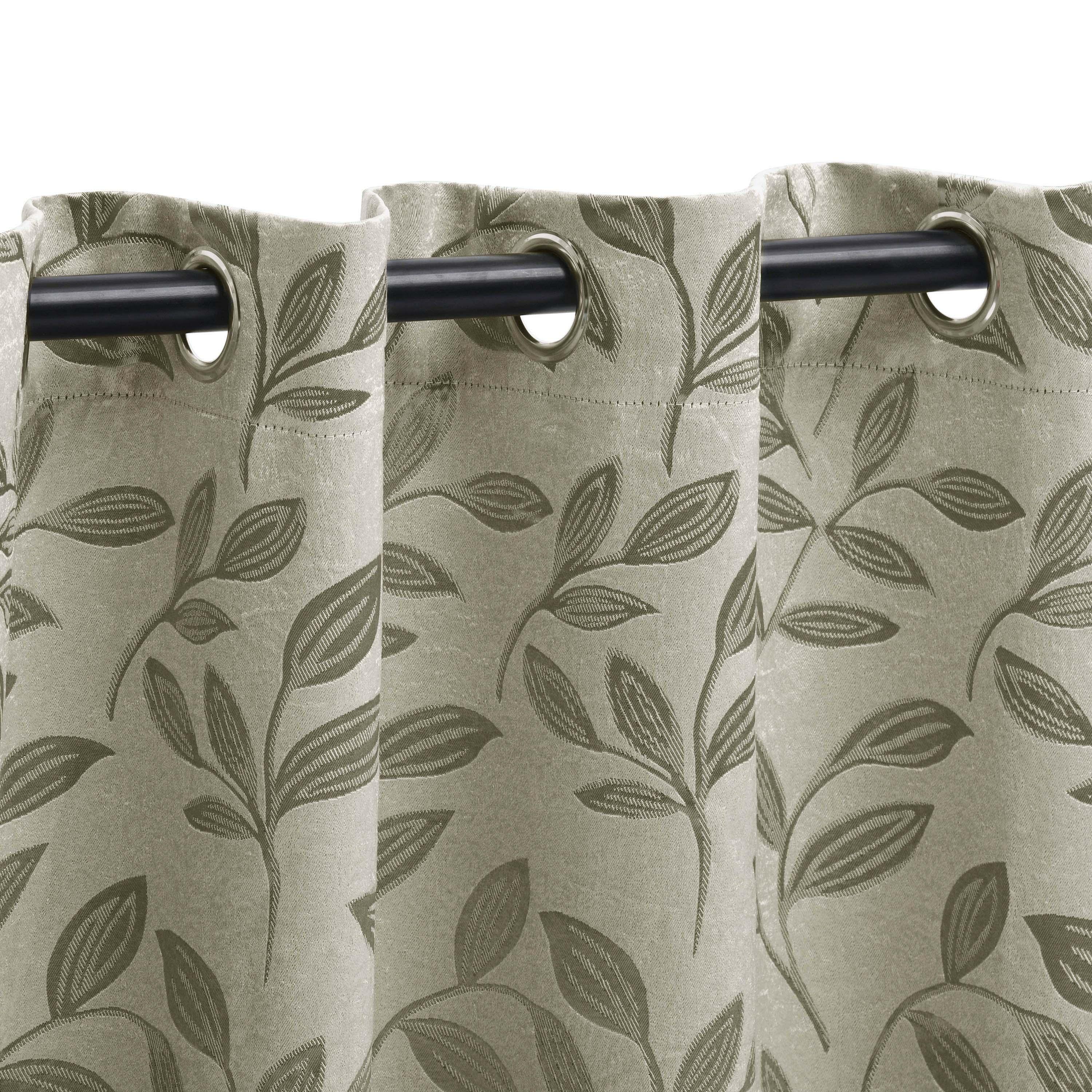 Leaves Machine Washable Room Darkening Blackout Curtains, Set of 2 - by Superior