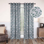 Leaves Machine Washable Room Darkening Blackout Curtains, Set of 2 - by Superior