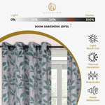 Leaves Machine Washable Room Darkening Blackout Curtains, Set of 2 - by Superior