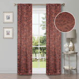 Leaves Machine Washable Room Darkening Blackout Curtains, Set of 2 - by Superior