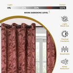 Leaves Machine Washable Room Darkening Blackout Curtains, Set of 2 - by Superior