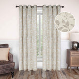 Leaves Machine Washable Room Darkening Blackout Curtains, Set of 2 - by Superior