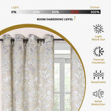 Leaves Machine Washable Room Darkening Blackout Curtains, Set of 2 - by Superior