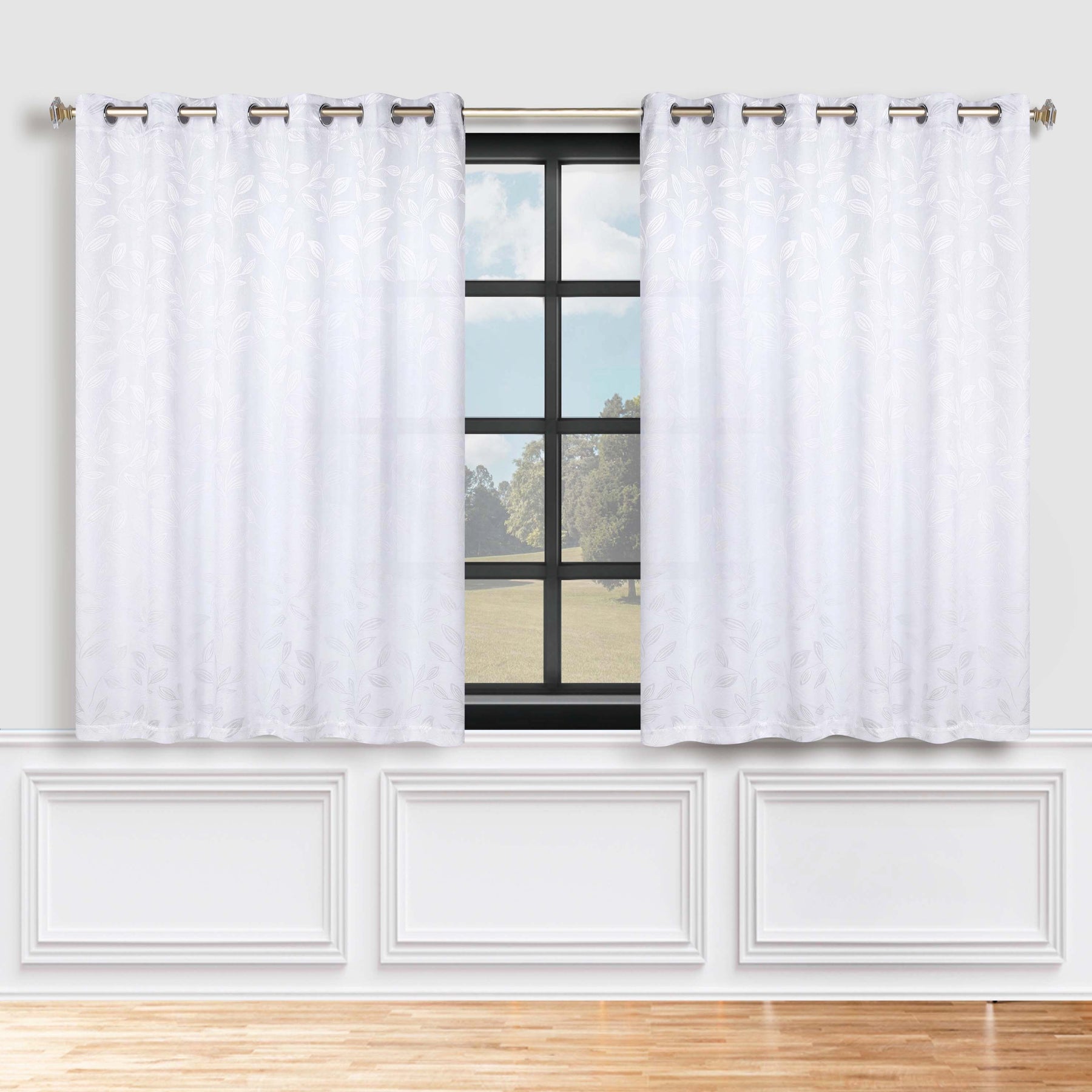 Leaves Room Darkening Grommet Blackout Curtain Panels, Set of 2 - Blackout Curtains by Superior