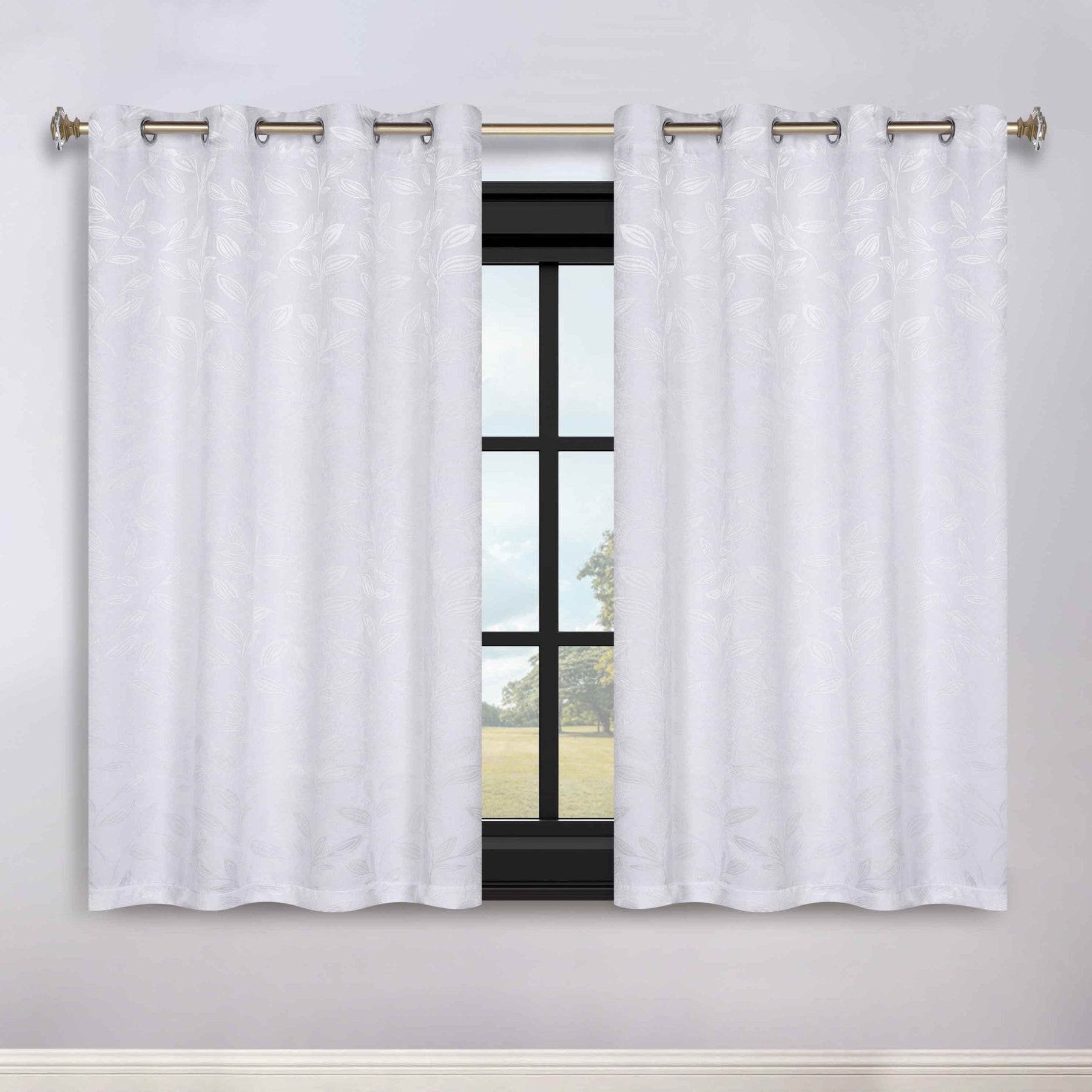 Leaves Room Darkening Grommet Blackout Curtain Panels, Set of 2 - Blackout Curtains by Superior