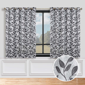 Leaves Room Darkening Grommet Blackout Curtain Panels, Set of 2 - Blackout Curtains by Superior