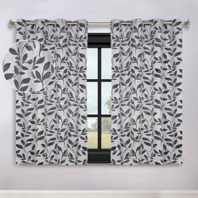 Leaves Room Darkening Grommet Blackout Curtain Panels, Set of 2 - Blackout Curtains by Superior