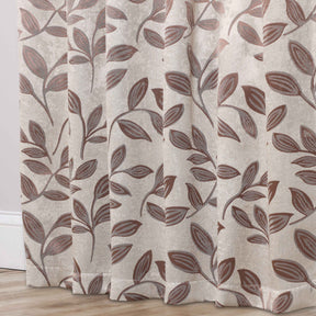 Leaves Room Darkening Washable Blackout Curtain Panels, Set of 2 - Blackout Curtains by Superior