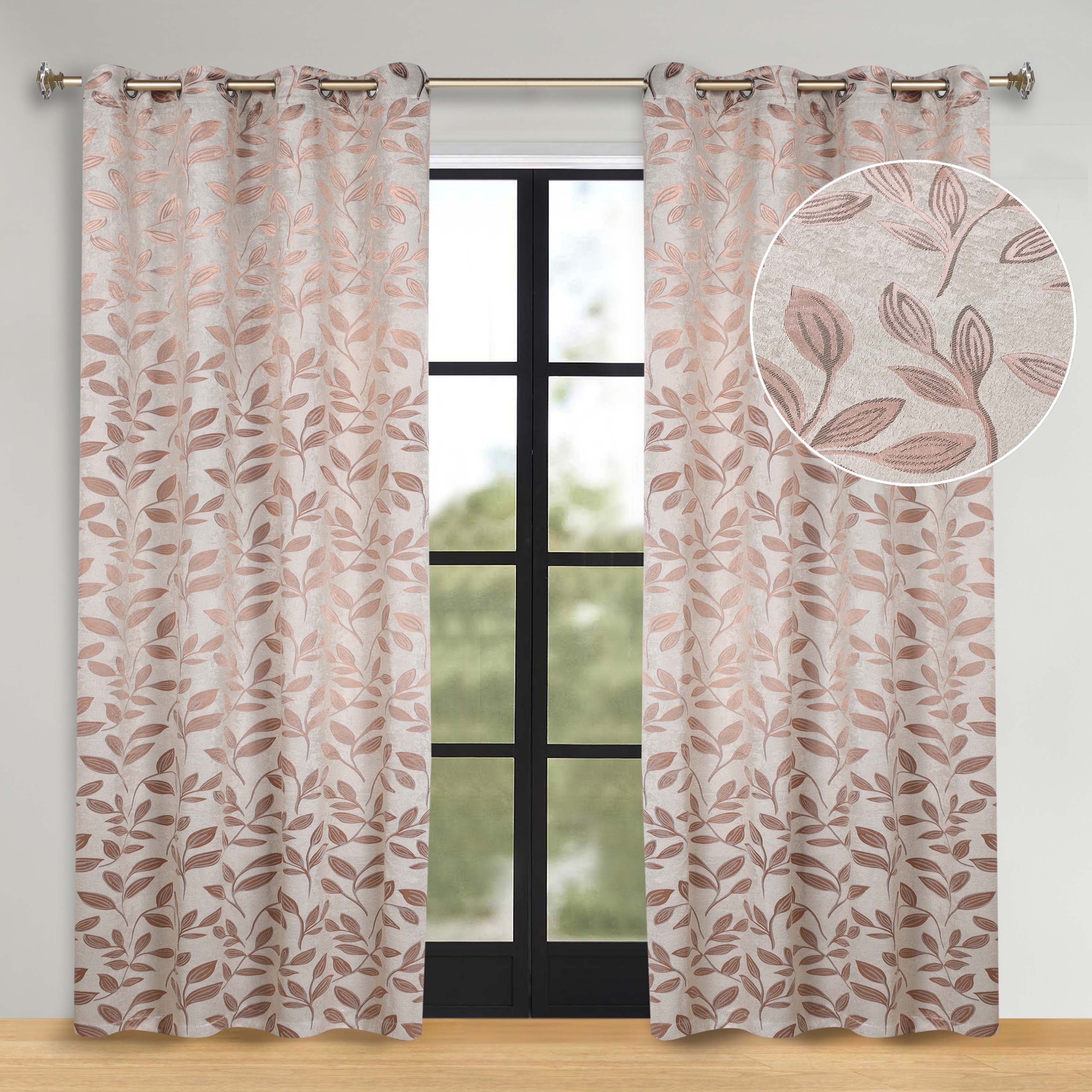 Leaves Room Darkening Washable Blackout Curtain Panels, Set of 2 - Blackout Curtains by Superior