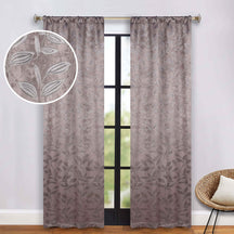 Leaves Washable Room Darkening Blackout Curtain Panels, Set of 2 - Blackout Curtains by Superior