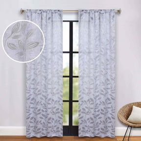 Leaves Washable Room Darkening Blackout Curtain Panels, Set of 2 - Blackout Curtains by Superior