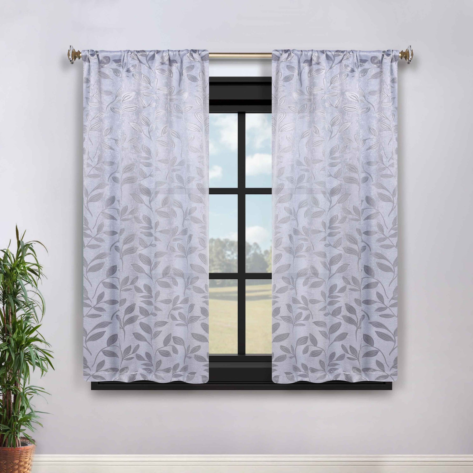 Leaves Washable Room Darkening Blackout Curtain Panels, Set of 2 - Blackout Curtains by Superior