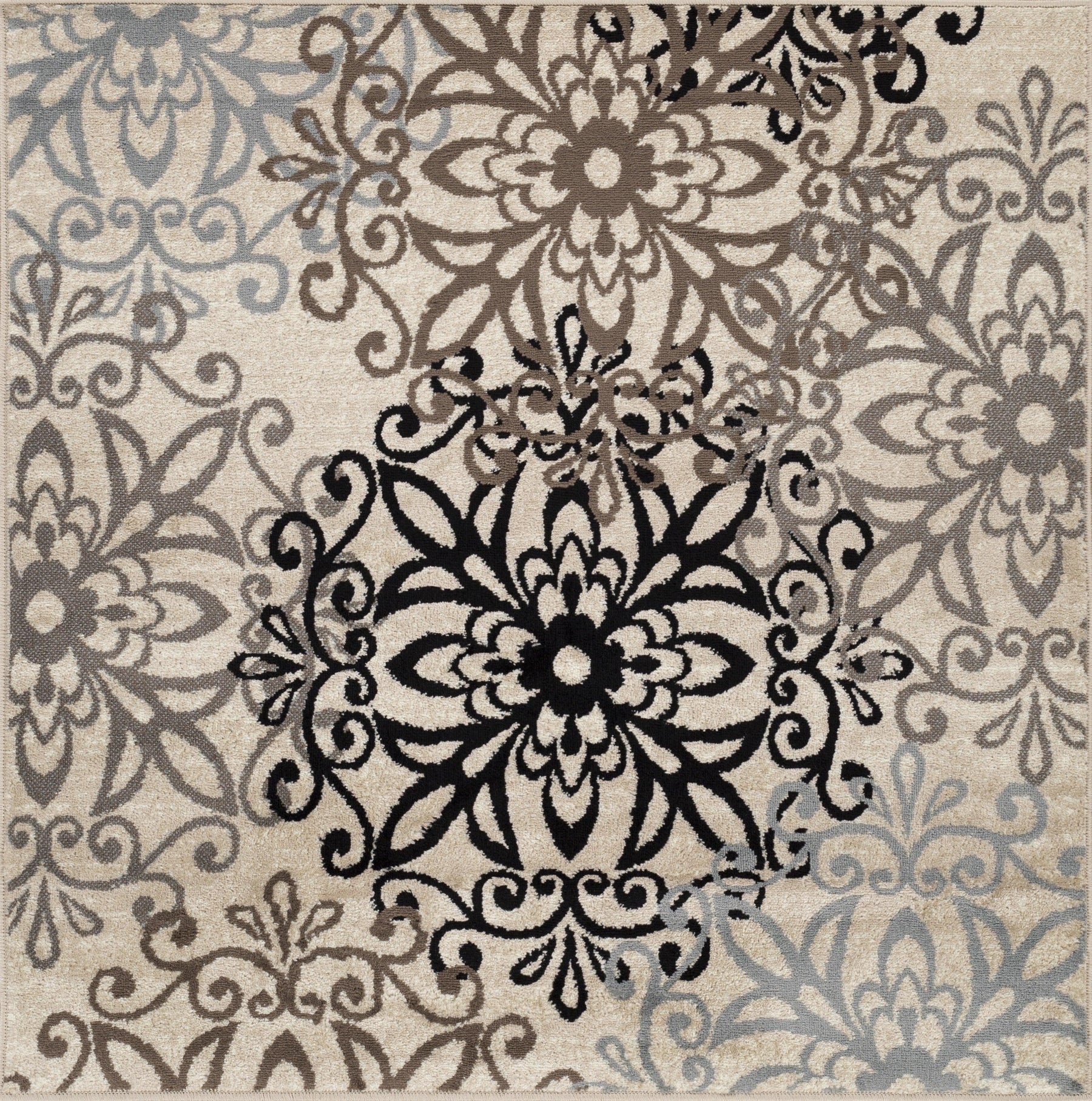 Leigh Traditional Floral Scroll Indoor Area Rug or Runner Rug Or Door Mat - Rugs by Superior