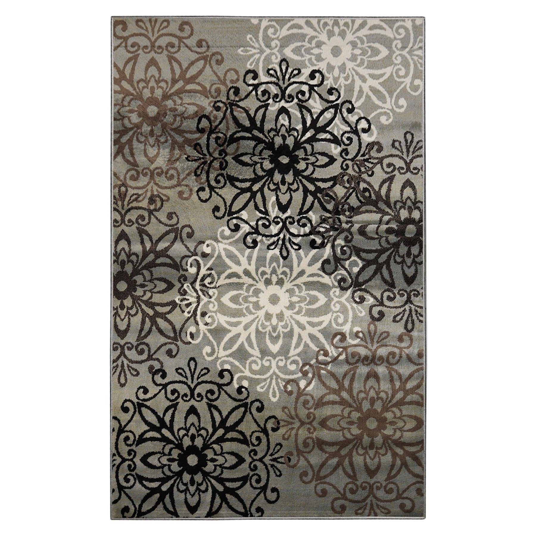 Leigh Traditional Floral Scroll Indoor Area Rug or Runner Rug Or Door Mat - Rugs by Superior