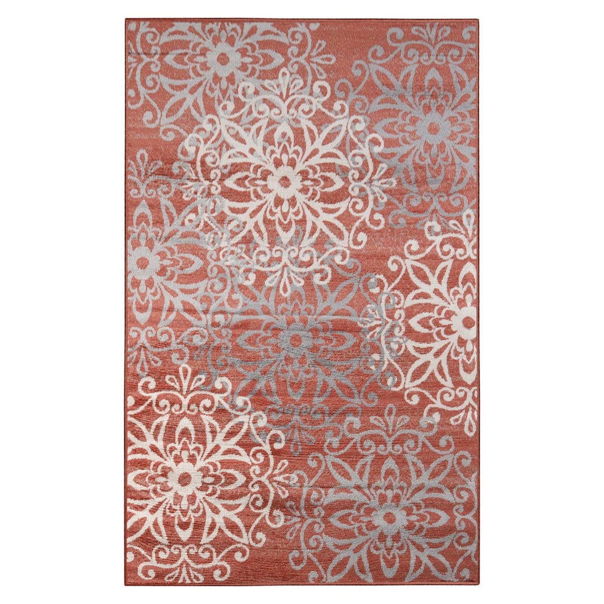 Leigh Traditional Floral Scroll Indoor Area Rug or Runner Rug Or Door Mat - Rugs by Superior