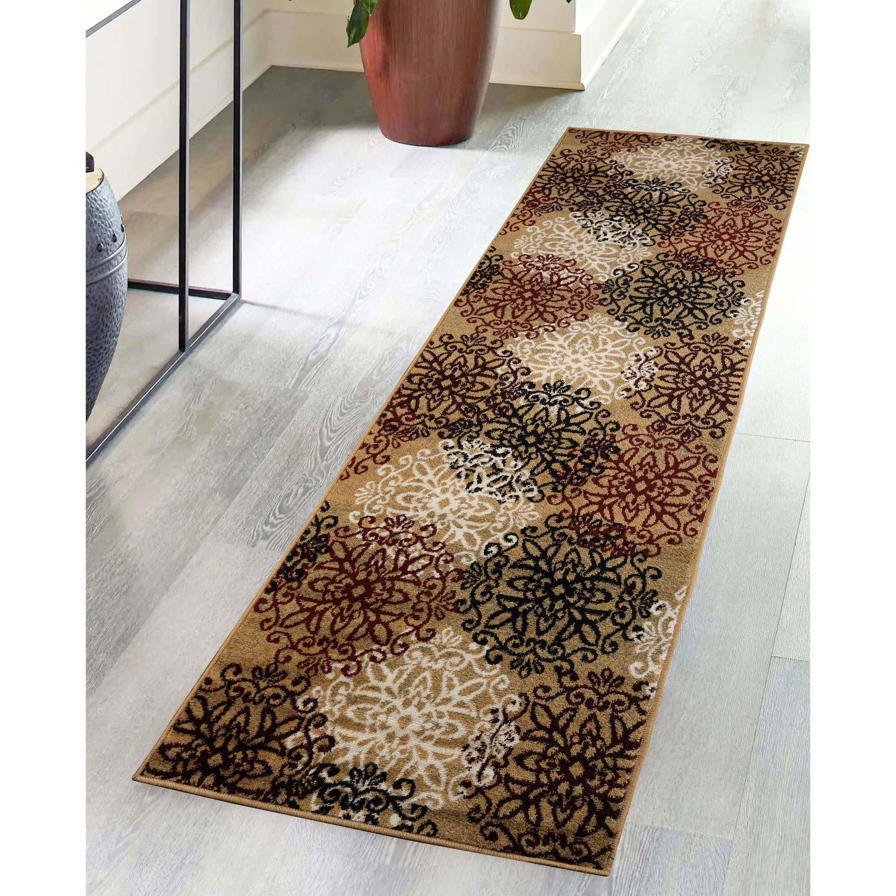 Leigh Traditional Floral Scroll Indoor Area Rug or Runner Rug Or Door Mat - Rugs by Superior