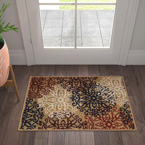 Leigh Traditional Floral Scroll Indoor Area Rug or Runner Rug Or Door Mat - Rugs by Superior