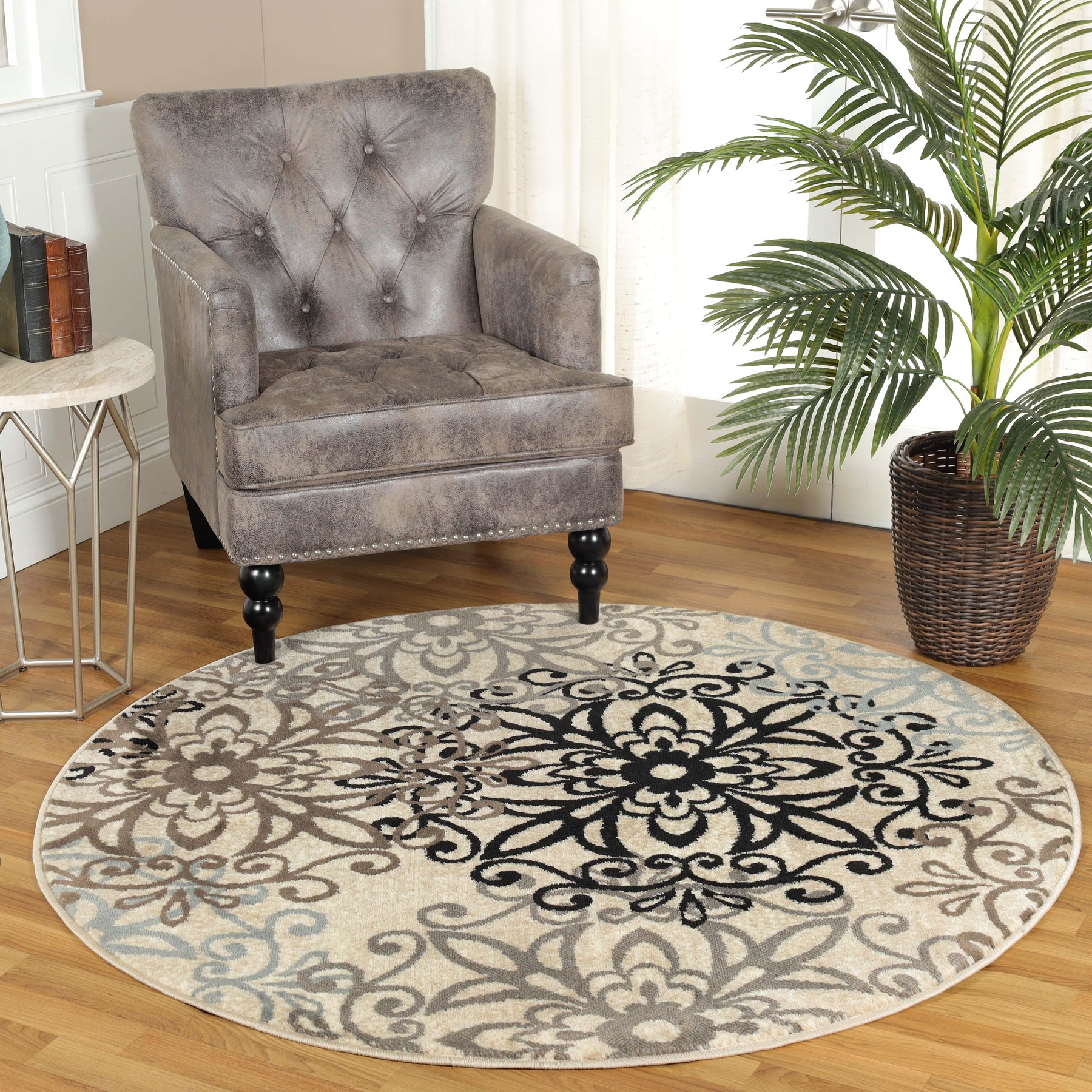 Leigh Traditional Floral Scroll Indoor Area Rug or Runner Rug Or Door Mat - Rugs by Superior